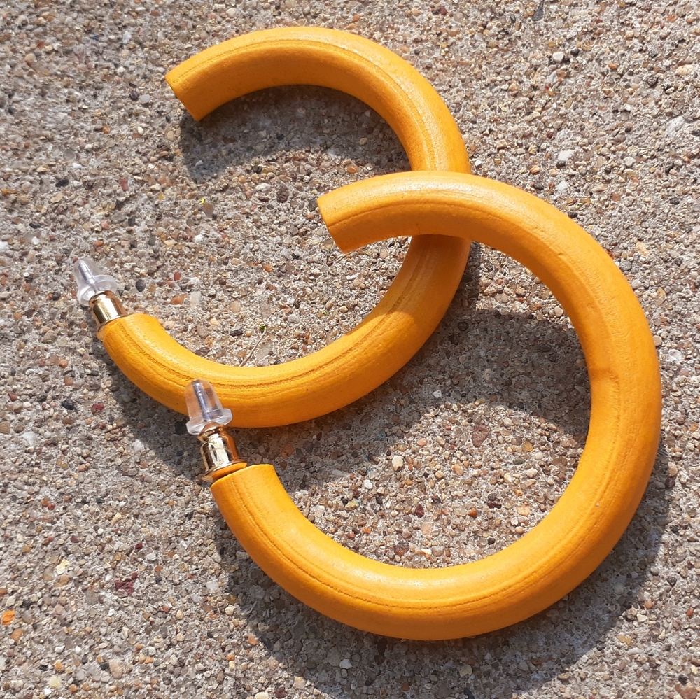 Minimalist wooden Hoop Earrings